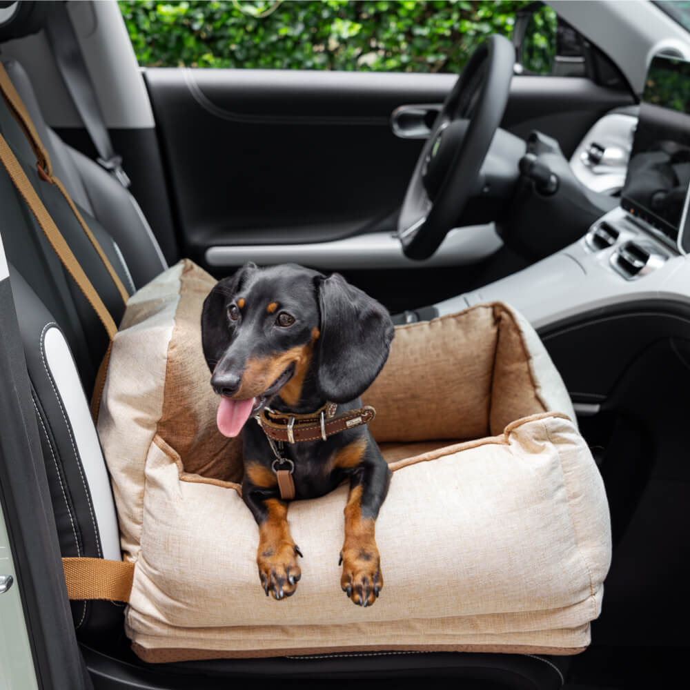 Cama de assento de carro para cachorro de segurança à prova d'água café leve