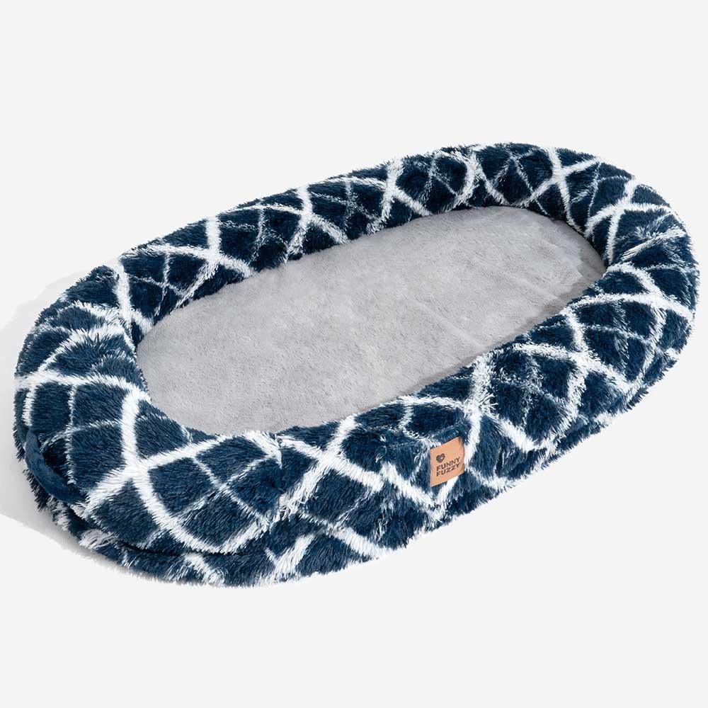 Cama oval luxuosa super grande para dormir mais profunda cama para cachorro humano