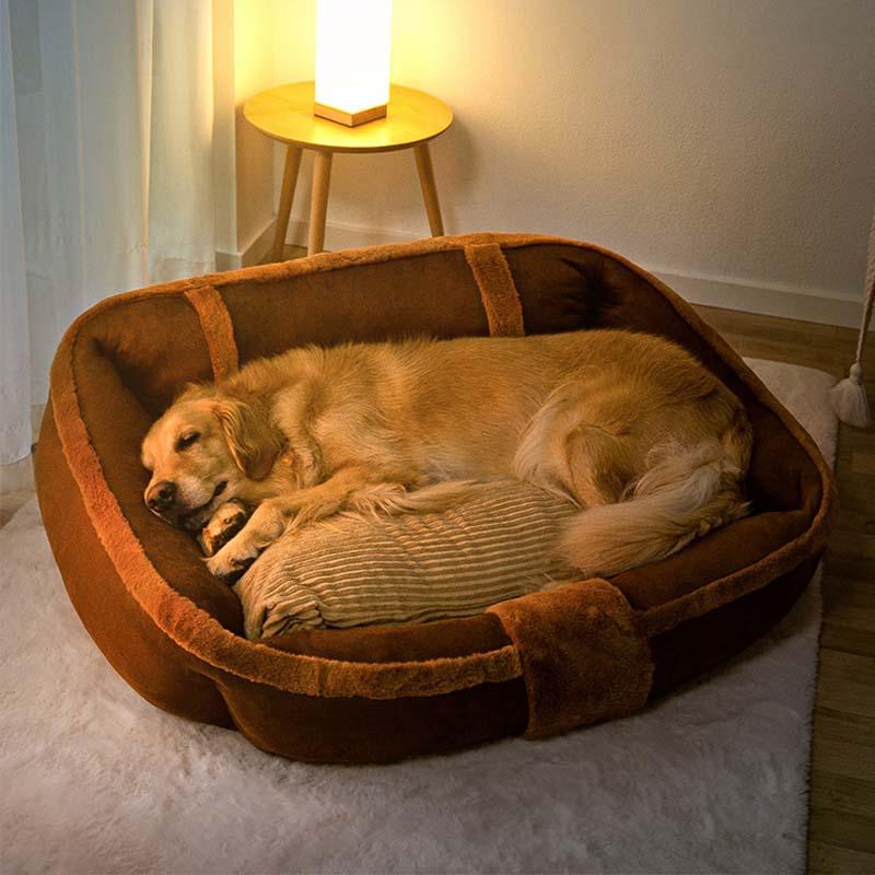 Sofá-cama vintage grande e aconchegante para cachorro