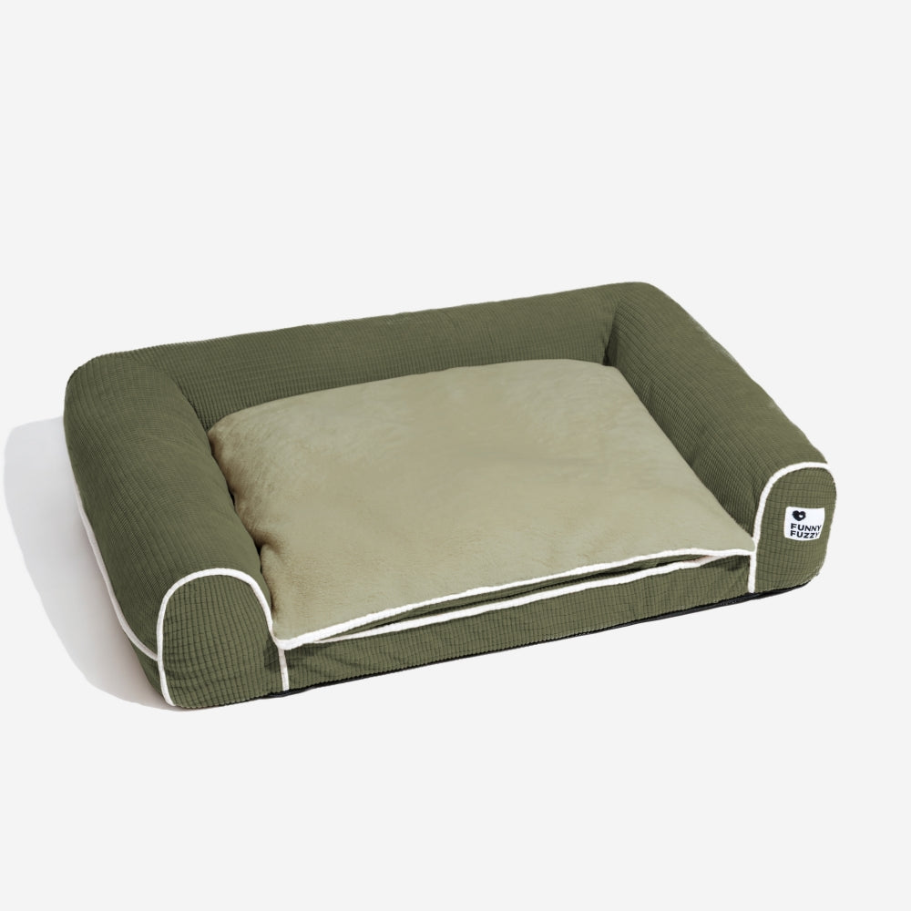 Sofá-cama ortopédico de flanela de dupla camada para cães Deluxe