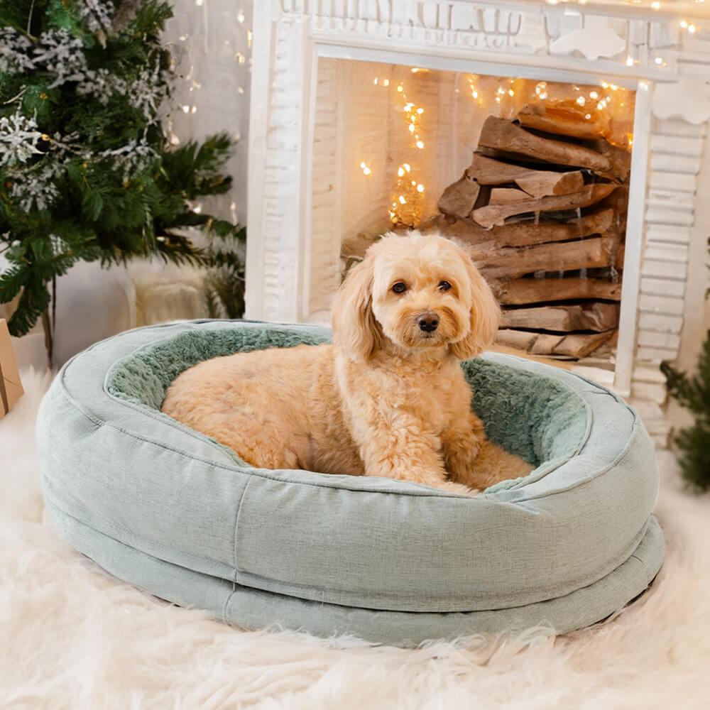 Cama ortopédica fofa para cachorro donut