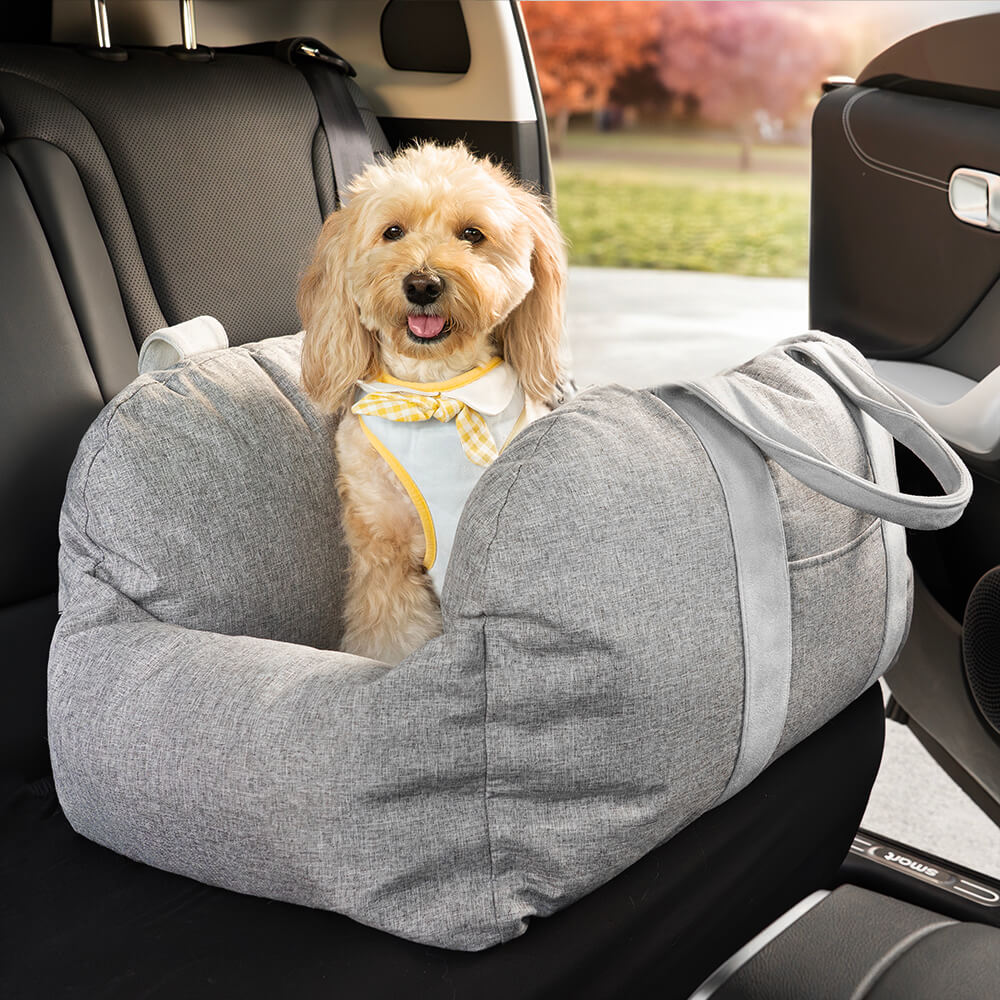 Cama de assento de carro para cachorro e cachorrinho de segurança para viagens - Primeira classe