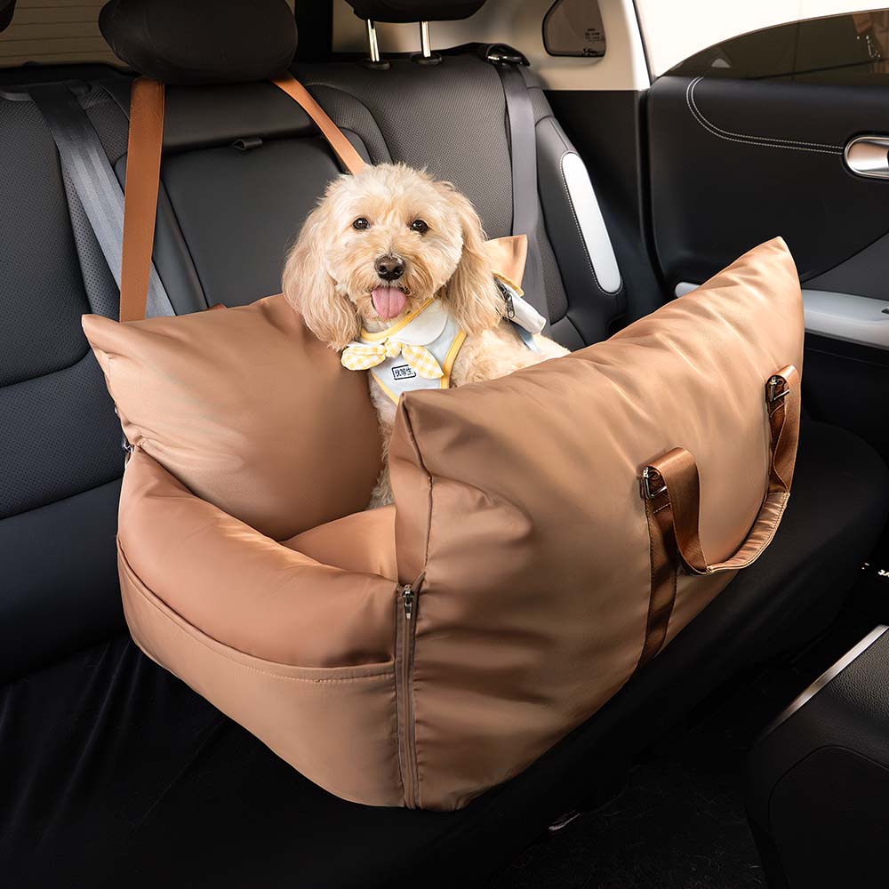 Cama de assento de carro para cachorro e cachorrinho de segurança para viagens - Primeira classe