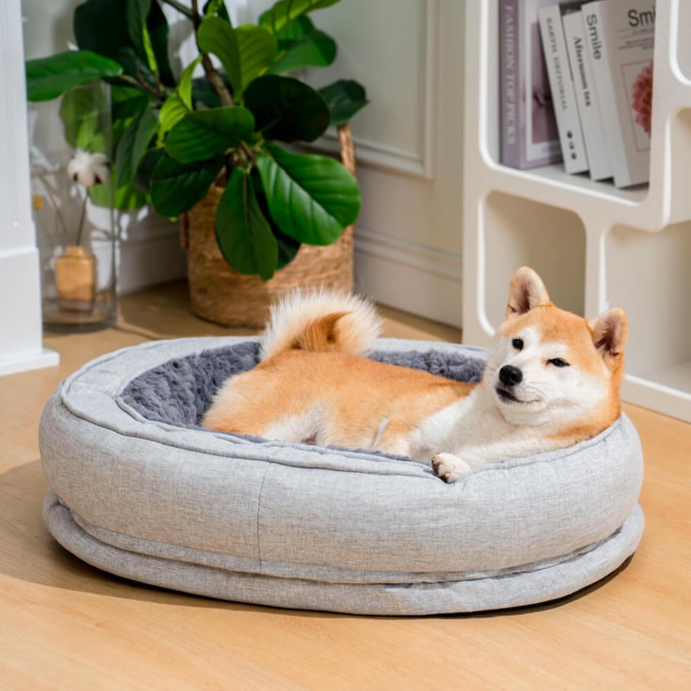 Cama ortopédica fofa para cachorro donut