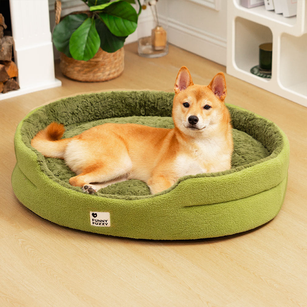 Cama de cachorro confortável multifuncional 2 em 1 Fluffy Fleece Moss