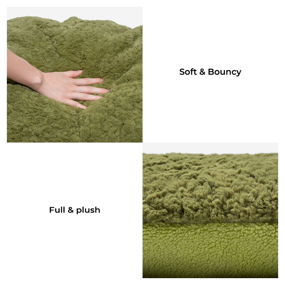 Cama de cachorro confortável multifuncional 2 em 1 Fluffy Fleece Moss