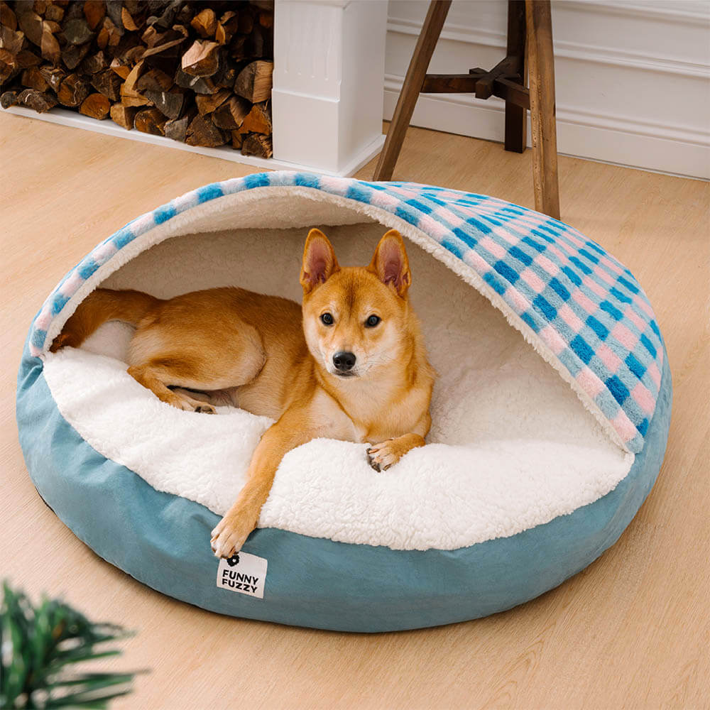 Cama redonda para cães com dossel Dream Hideaway Cama para animais de estimação