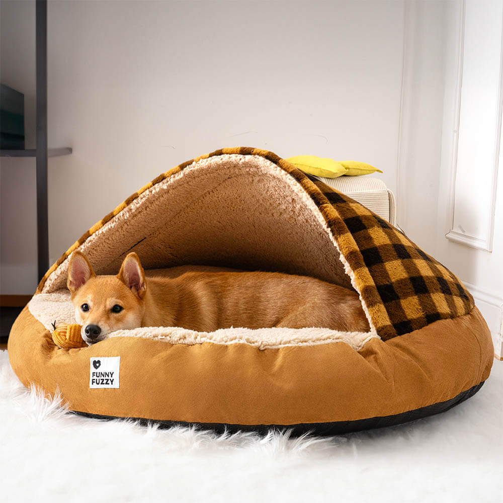 Cama redonda para cães com dossel Dream Hideaway Cama para animais de estimação