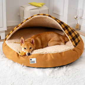 Cama redonda para cães com dossel Dream Hideaway Cama para animais de estimação