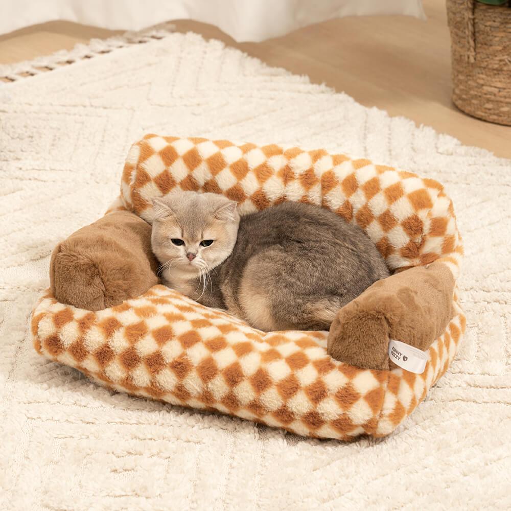 Sofá-cama vintage lazer diamante para cães e gatos