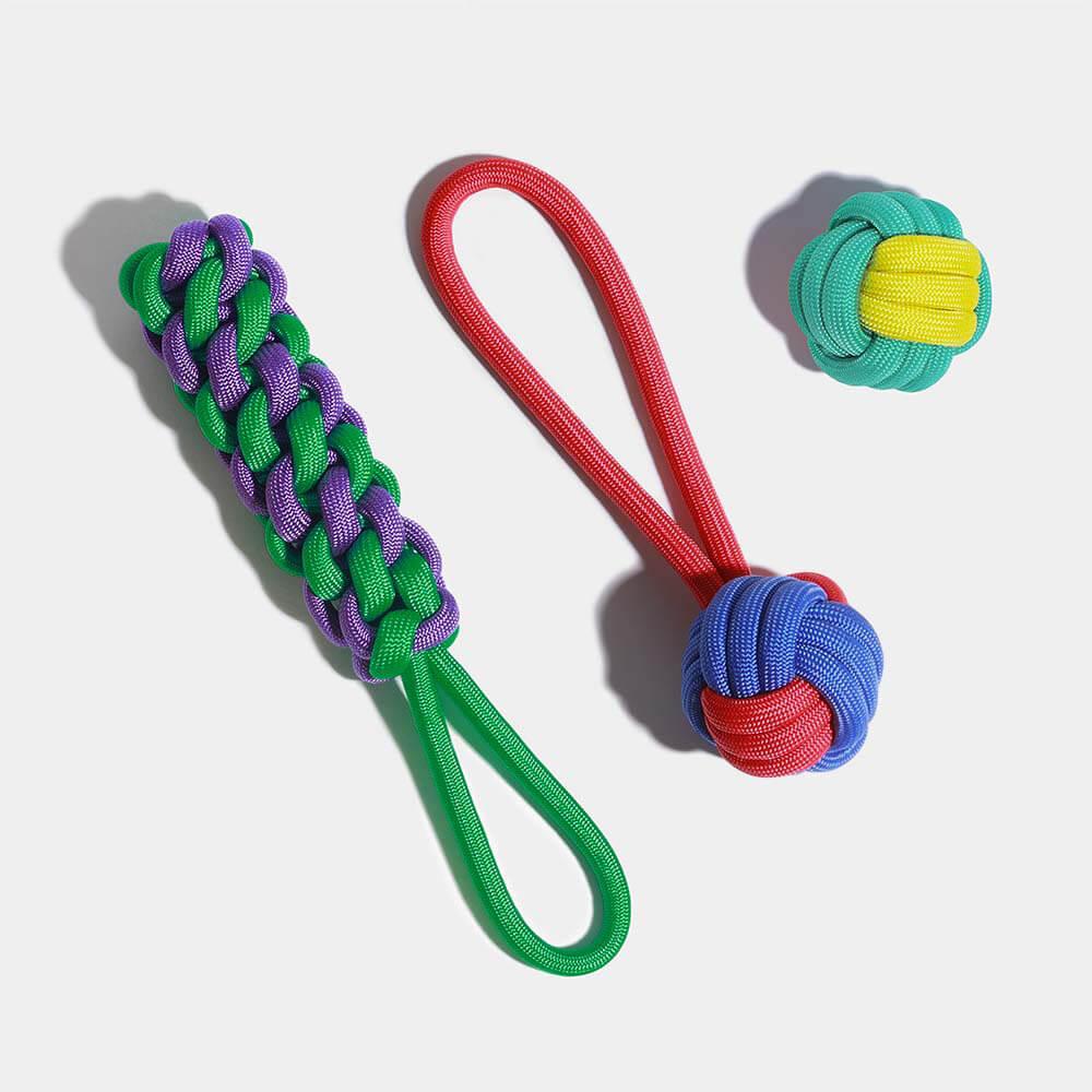 Conjunto de brinquedos para cães com corda Knots - Color Clash