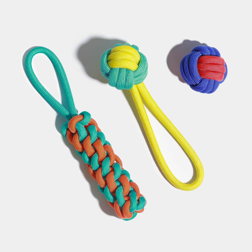 Conjunto de brinquedos para cães com corda Knots - Color Clash