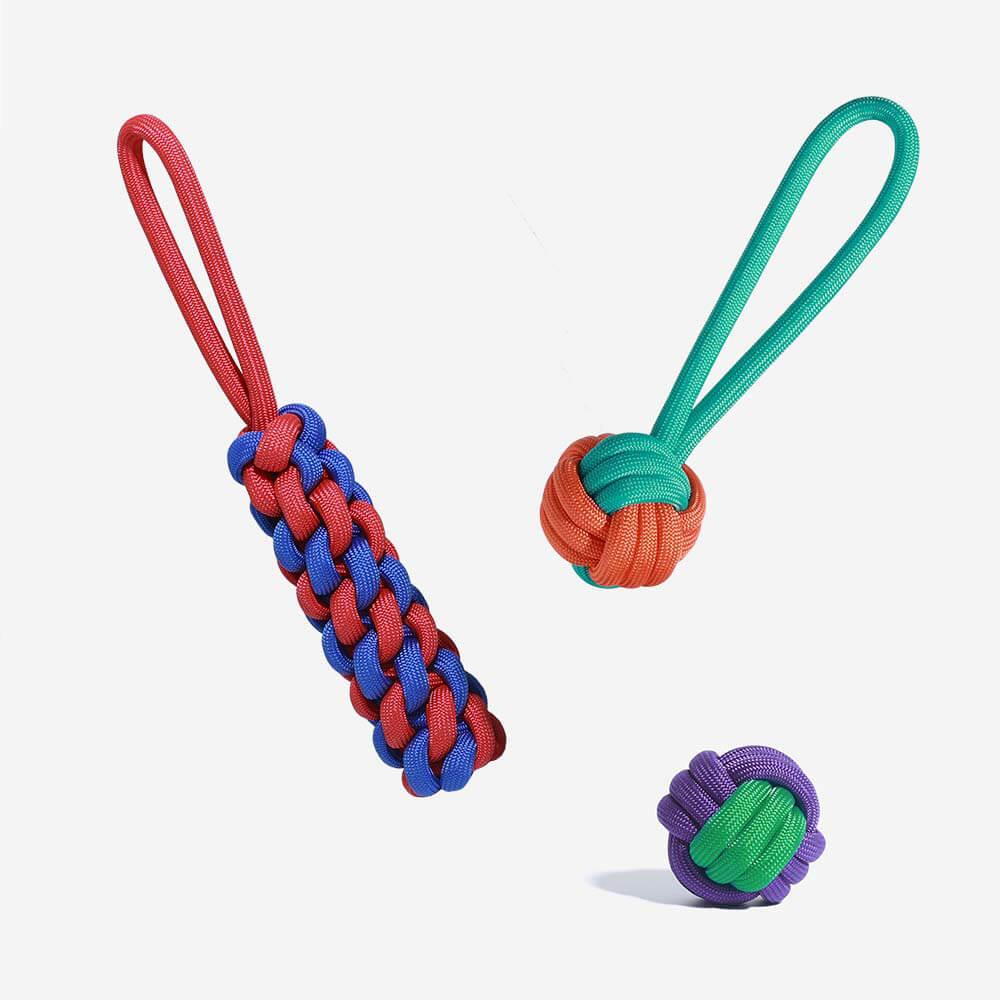 Conjunto de brinquedos para cães com corda Knots - Color Clash