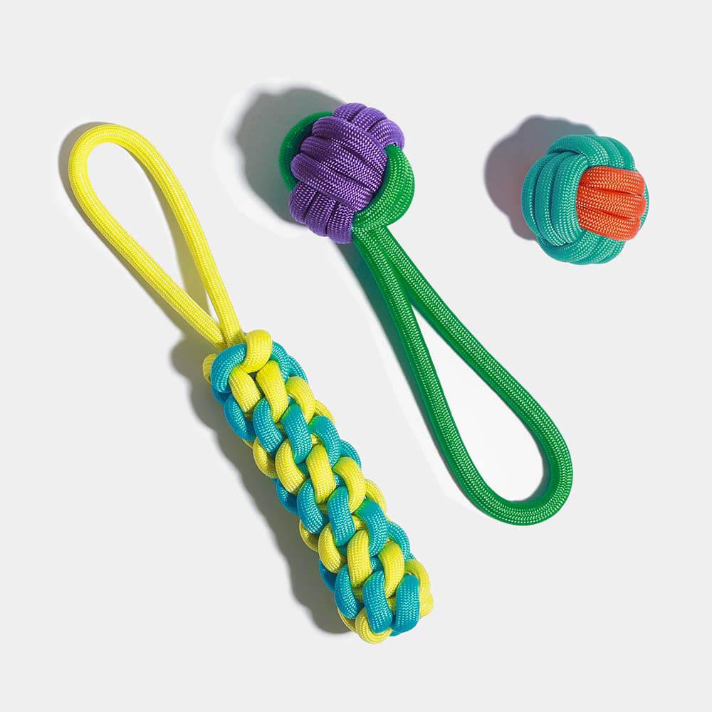 Conjunto de brinquedos para cães com corda Knots - Color Clash