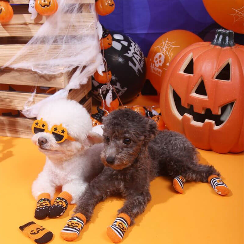 Óculos de proteção para cães de abóbora da moda com decoração de Halloween