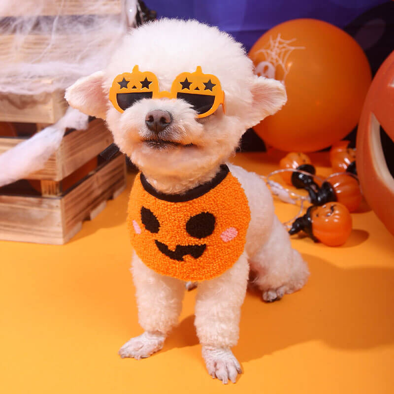 Óculos de proteção para cães de abóbora da moda com decoração de Halloween