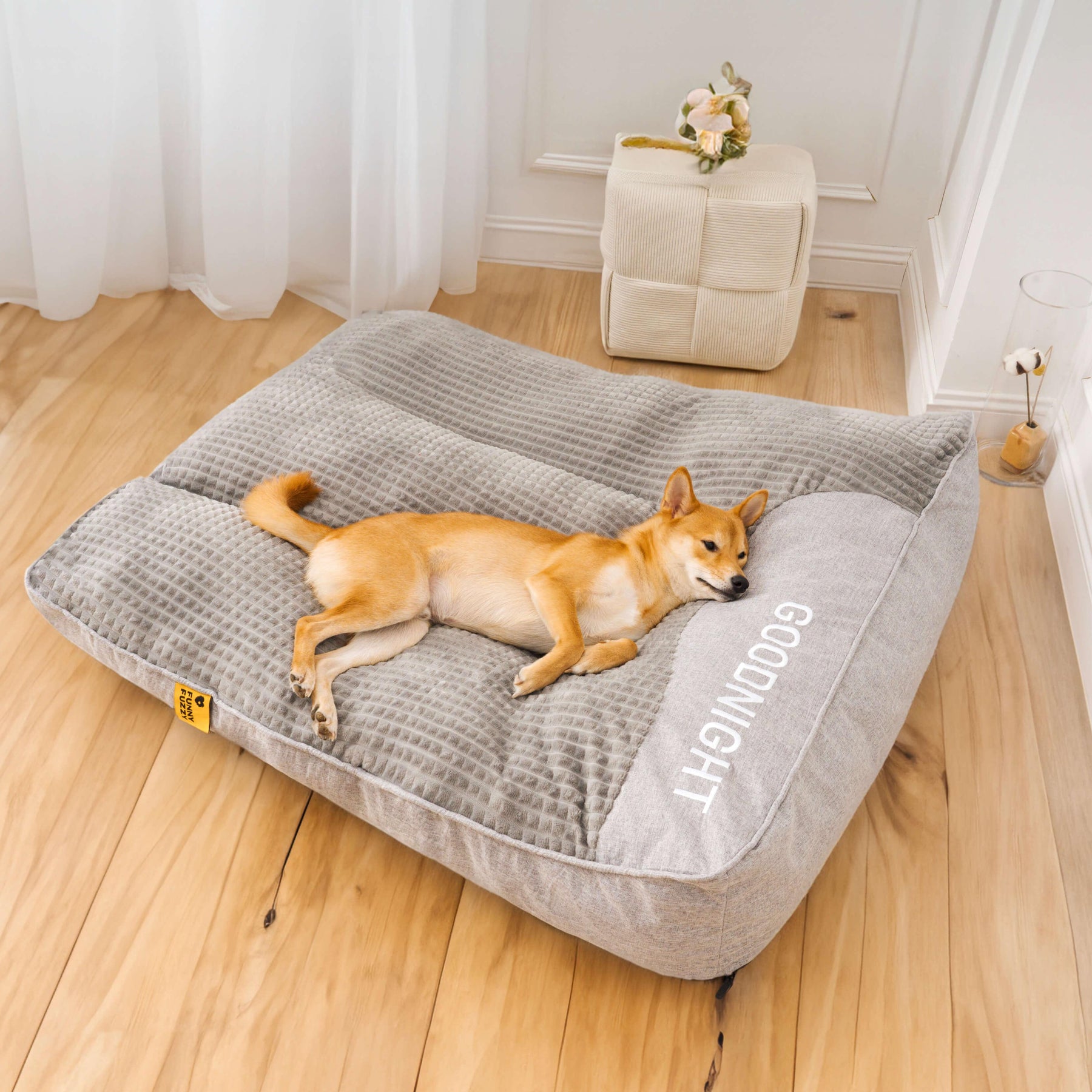 Cama de almofada para cachorro com proteção para coluna grande e espessa e resistente a arranhões personalizada