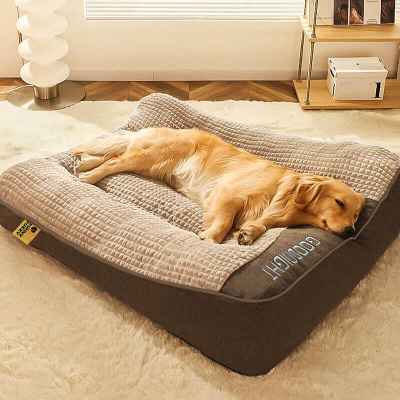 Cama de almofada para cachorro com proteção para coluna grande e espessa e resistente a arranhões personalizada