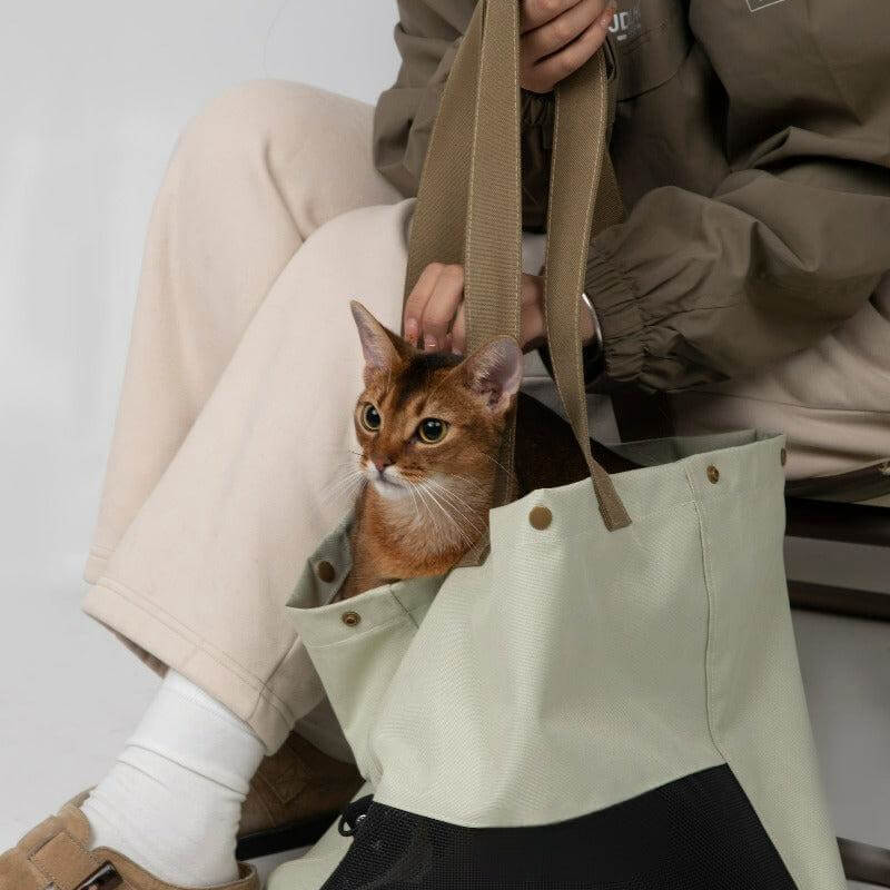 Bolsa leve para transporte de animais de estimação, respirável, portátil, ombro único, bolsa para gato