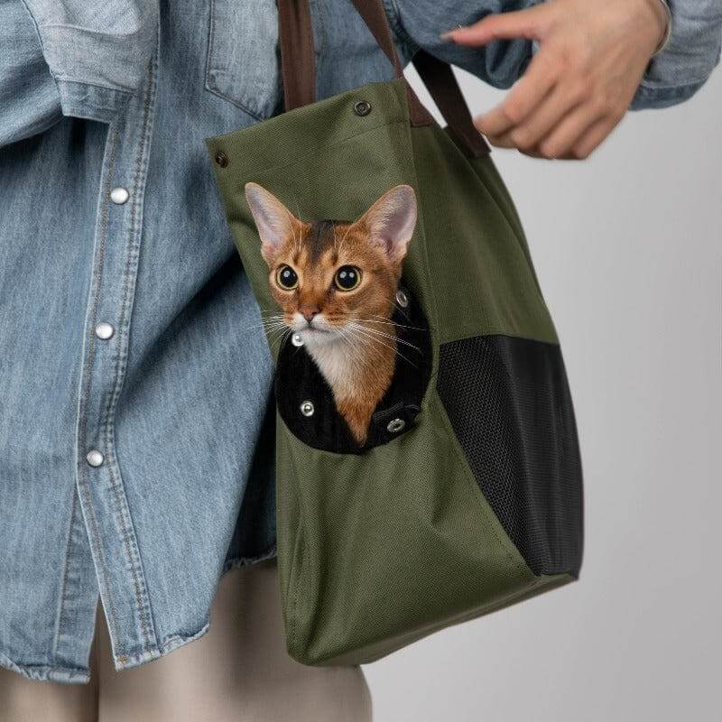 Bolsa leve para transporte de animais de estimação, respirável, portátil, ombro único, bolsa para gato