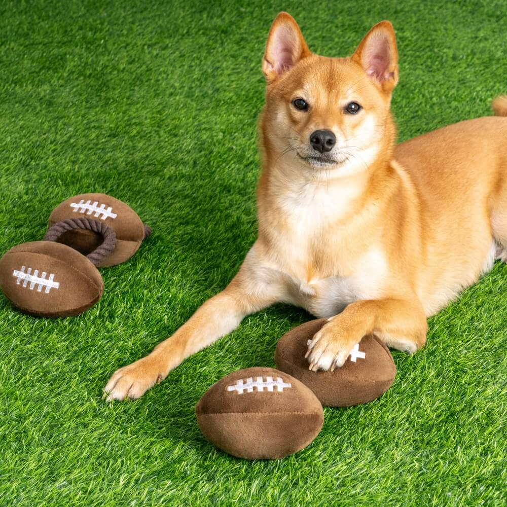 Super Bowl Plush Rugby Futebol Som Brinquedo Cachorro Brinquedo Interativo