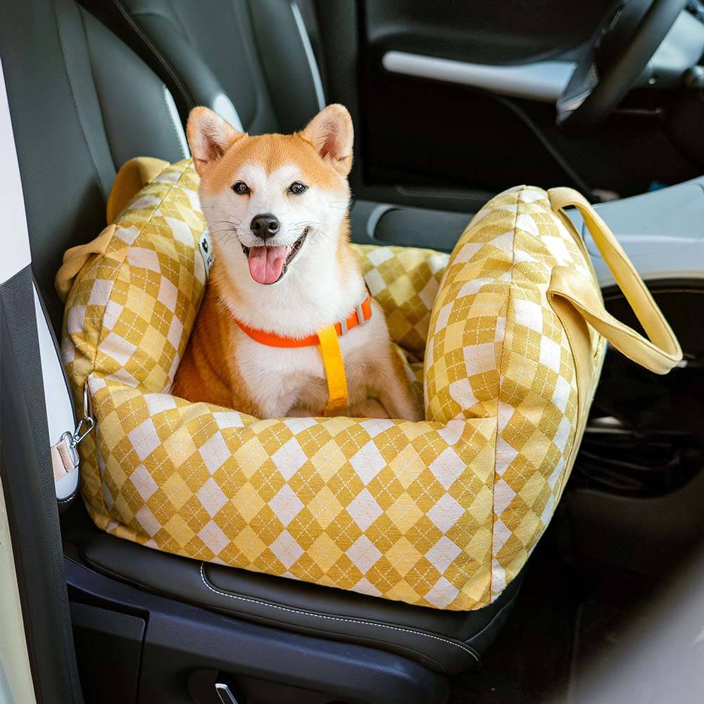 Cama de assento de carro para cachorro e cachorrinho de segurança para viagens - Primeira classe