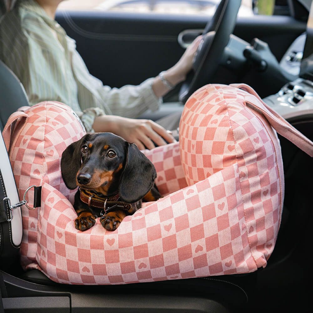 Cama de assento de carro para cachorro e cachorrinho de segurança para viagens - Primeira classe