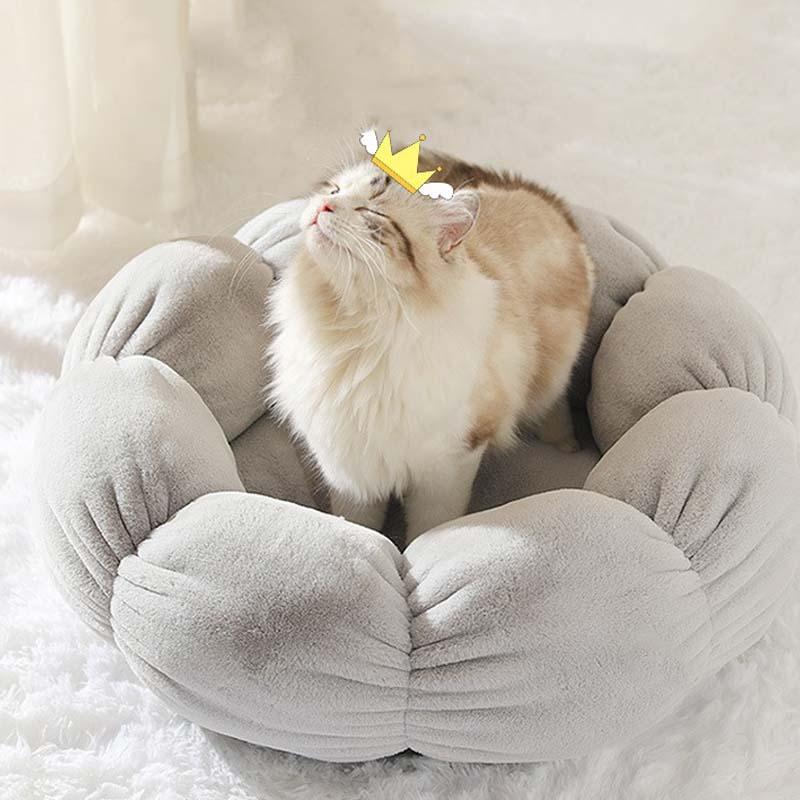 Cama de gato em forma de flor para dormir profundamente