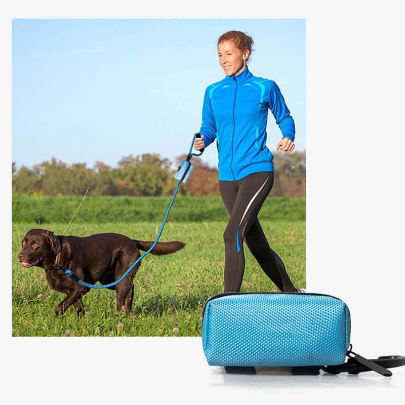 Saco portátil para caminhada de cães em tecido Oxford dispensador de sacos para resíduos de cães