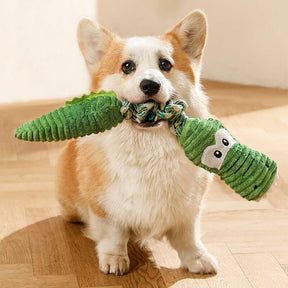 Brinquedo interativo para cachorro com corda estridente - série animal