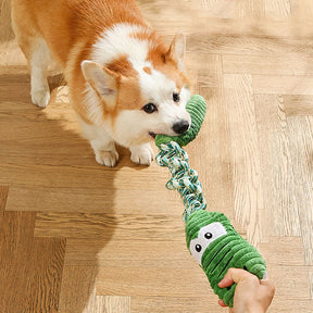 Brinquedo interativo para cachorro com corda estridente - série animal